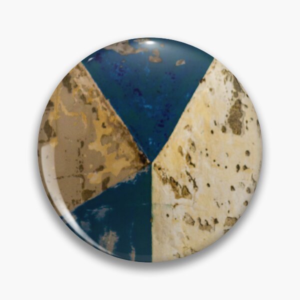 Item preview, Abstract Blue Geometric Wall Texture With Peeling Paint And Weathered Triangle Composition designed and sold by Nmallia.