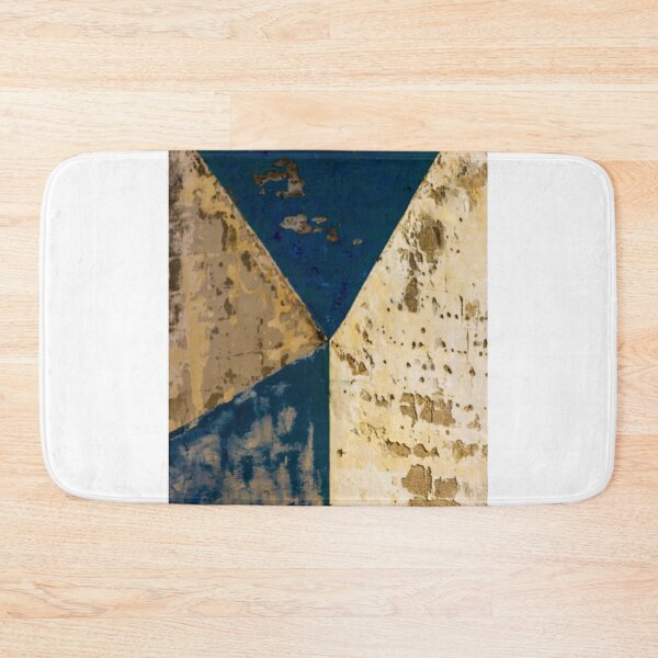 Item preview, Abstract Blue Geometric Wall Texture With Peeling Paint And Weathered Triangle Composition designed and sold by Nmallia.