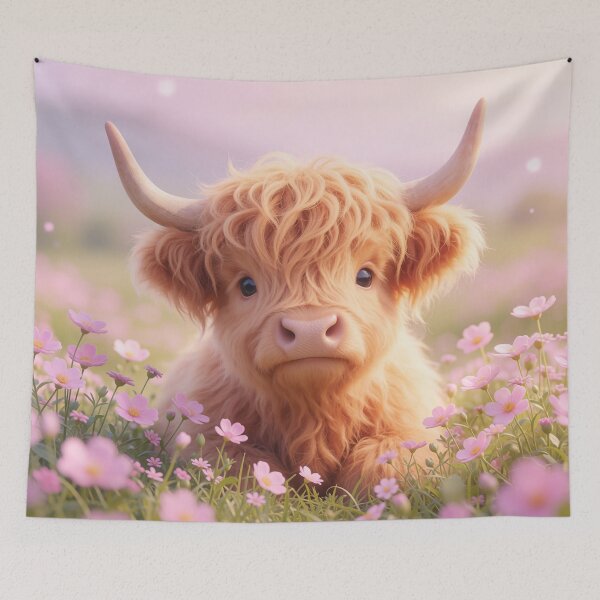 Item preview, Adorable Highland Calf in Bloom designed and sold by CooksCreators.