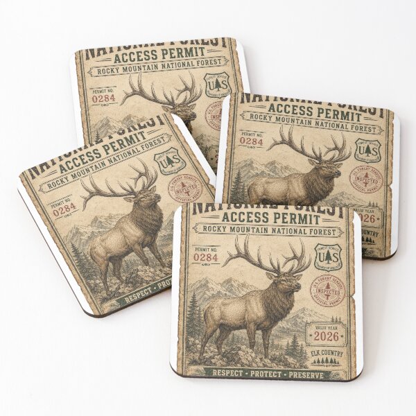 Item preview, Rocky Mountain Elk National Forest Access Permit designed and sold by KrungiT Design .