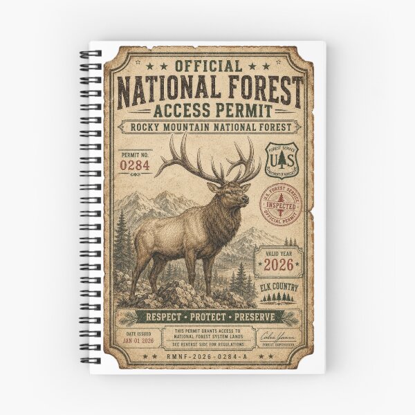 Item preview, Rocky Mountain Elk National Forest Access Permit designed and sold by KrungiT Design .