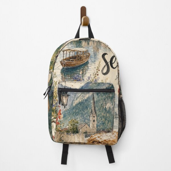 Item preview, Servus - Hallstatt Austria Painted Watercolor Illustration designed and sold by VisualArtsOasis.