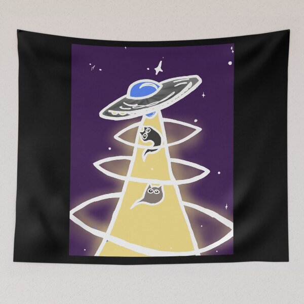 Item preview, Abducted Cats and UFO designed and sold by BeMore2222.