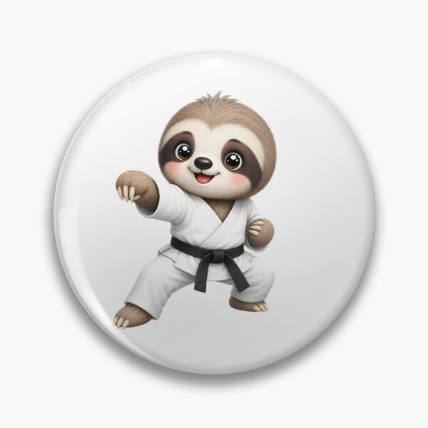 Item preview, Cute Sloth Karate – Kawaii Cartoon Illustration designed and sold by Halbeskilo.