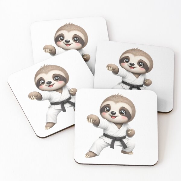 Item preview, Cute Sloth Karate – Kawaii Cartoon Illustration designed and sold by Halbeskilo.