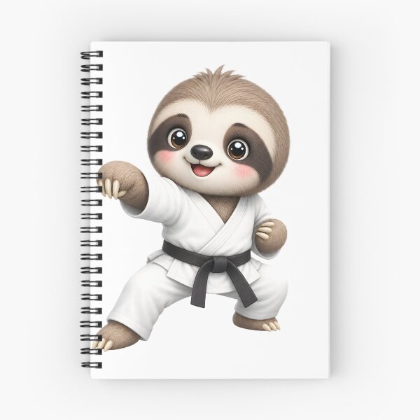 Item preview, Cute Sloth Karate – Kawaii Cartoon Illustration designed and sold by Halbeskilo.