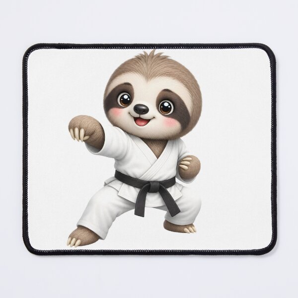 Item preview, Cute Sloth Karate – Kawaii Cartoon Illustration designed and sold by Halbeskilo.