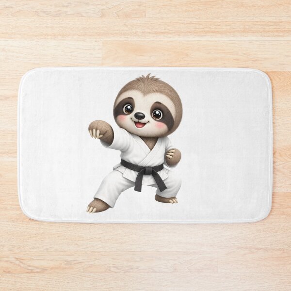Item preview, Cute Sloth Karate – Kawaii Cartoon Illustration designed and sold by Halbeskilo.