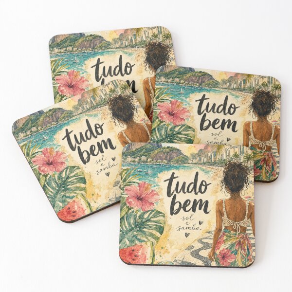 Item preview, Tudo Bem - Rio de Janeiro Brazil Painted Watercolor Illustration designed and sold by VisualArtsOasis.