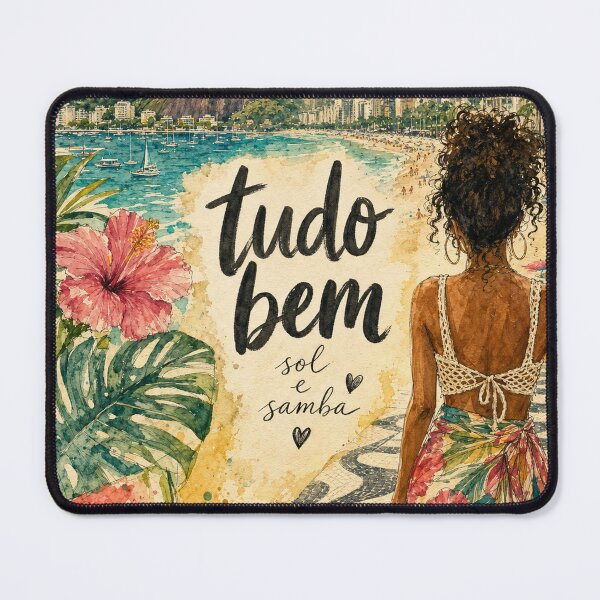 Item preview, Tudo Bem - Rio de Janeiro Brazil Painted Watercolor Illustration designed and sold by VisualArtsOasis.