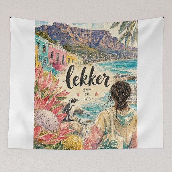 Item preview, Lekker Cape Town - South Africa Hand Painted Watercolor Art designed and sold by VisualArtsOasis.