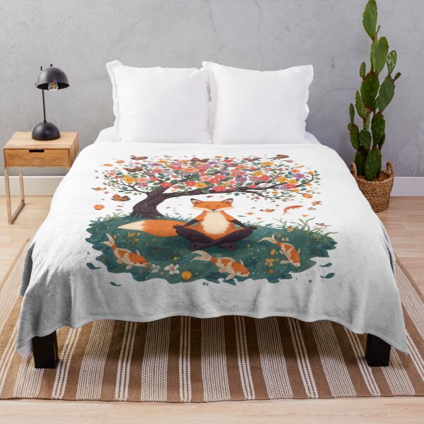 Item preview, Quiet Mind | Meditating Fox Whimsical Nature Illustration designed and sold by catcurio.