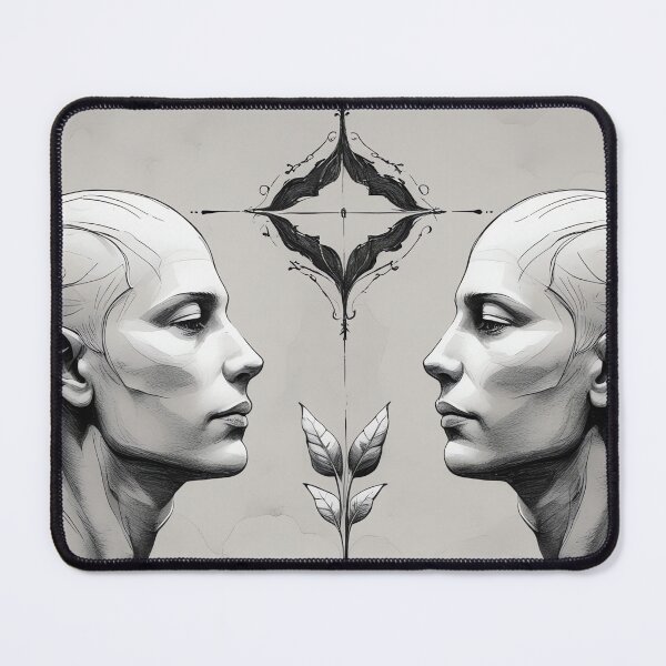 Item preview, Gemini Zodiac Sign Print, Double Ink Art (Digital Download) designed and sold by DarkinkArtPrint.