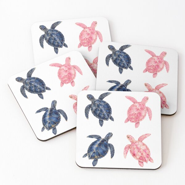 Item preview,  Blush Pink Sea Turtle with Gold Accents designed and sold by SOUFIANE1991.