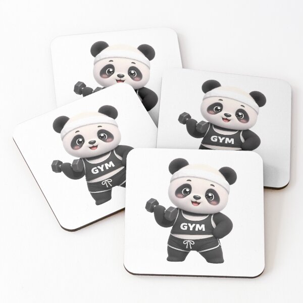Item preview, Cute Panda Gym – Kawaii Cartoon Illustration designed and sold by Halbeskilo.