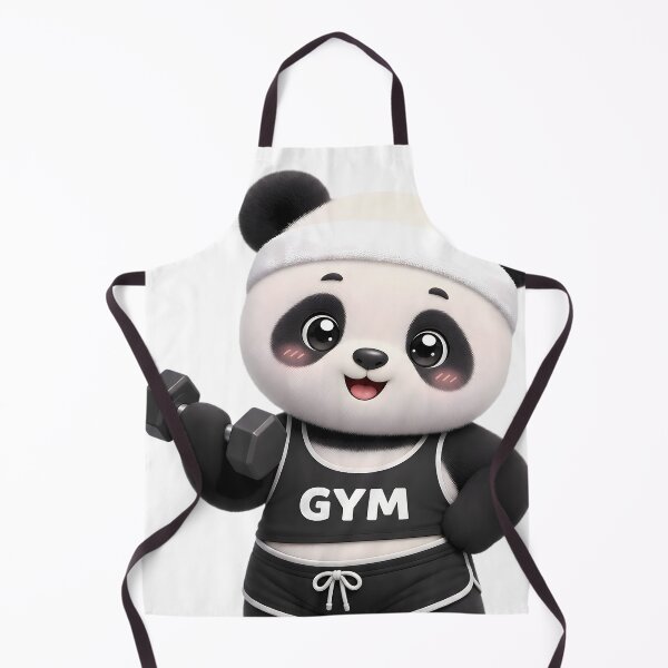 Item preview, Cute Panda Gym – Kawaii Cartoon Illustration designed and sold by Halbeskilo.