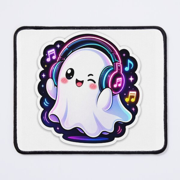 Item preview, Cute Ghost Listening to Music Sticker designed and sold by VeltrixaDesigns.