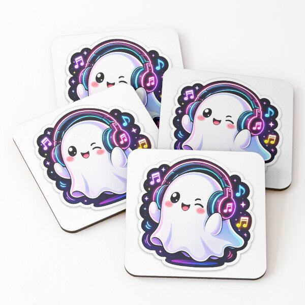 Item preview, Cute Ghost Listening to Music Sticker designed and sold by VeltrixaDesigns.