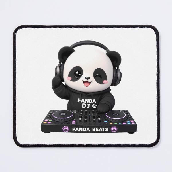 Item preview, Cute Panda DJ – Kawaii Cartoon Illustration designed and sold by Halbeskilo.