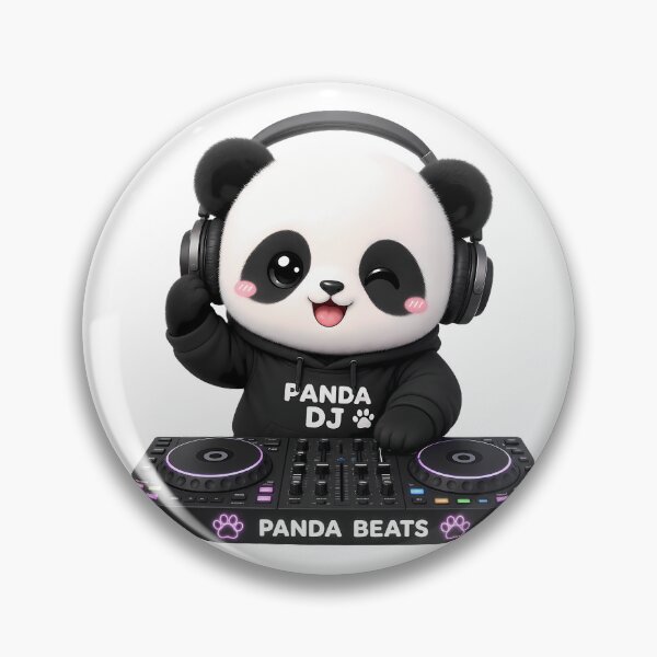 Item preview, Cute Panda DJ – Kawaii Cartoon Illustration designed and sold by Halbeskilo.