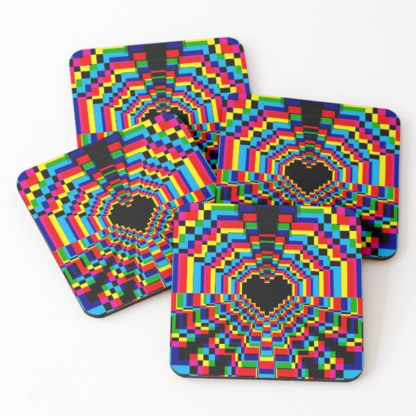 Item preview, Dark Pixel Heart Kaleidoscope - CMYK designed and sold by animinimal.