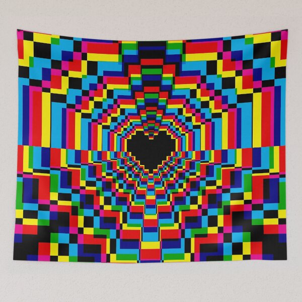 Item preview, Dark Pixel Heart Kaleidoscope - CMYK designed and sold by animinimal.