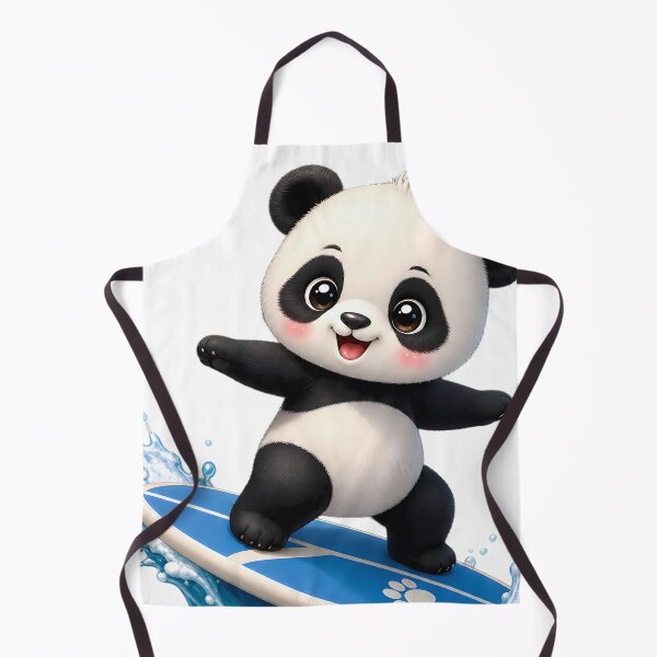 Item preview, Cute Panda Surfing – Kawaii Cartoon Illustration designed and sold by Halbeskilo.