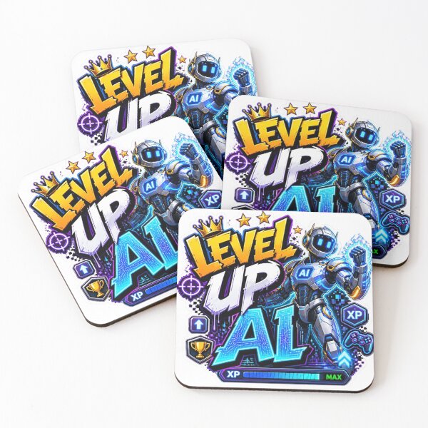 Item preview, LEVEL UP AI Graffiti Sticker PNG | Futuristic Robot AI Design | Cyber Tech Gamer Vinyl Decal | Artificial Intelligence Laptop Sticker designed and sold by Stylestickers55.