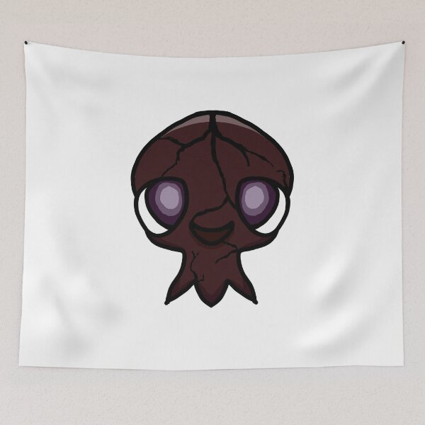 Item preview, Cute Cracked Skull Monster Maroon – Spooky Kawaii Sticker Art designed and sold by davidmalec.