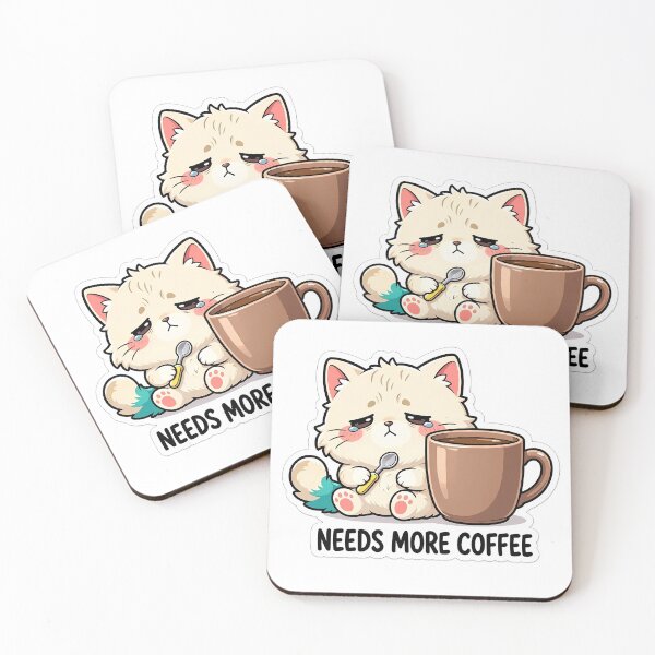 Item preview, Funny Tired Coffee Cat Needs More Coffee Cute Animal Gift designed and sold by crazyhome.