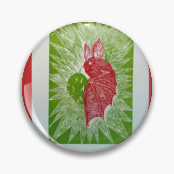 Item preview, Red Bat Starburst Linocut designed and sold by GreenFluffBun.