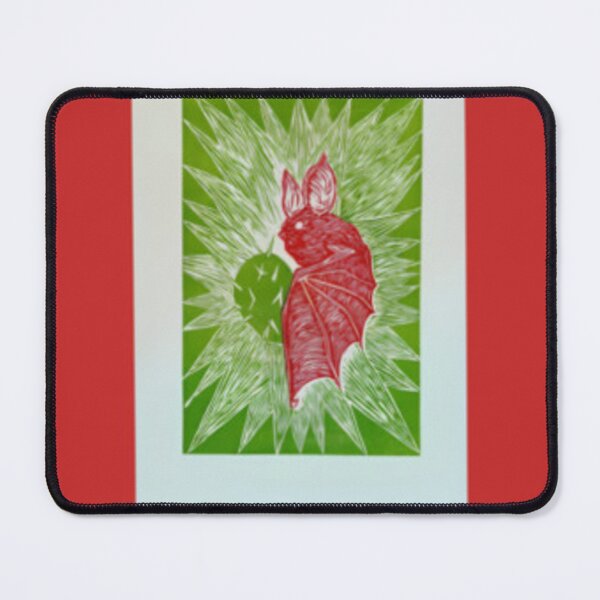 Item preview, Red Bat Starburst Linocut designed and sold by GreenFluffBun.