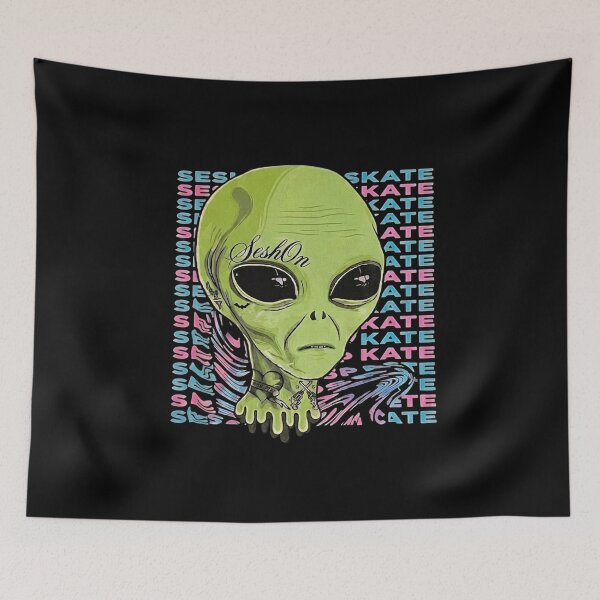 Item preview, Skater Alien Head Retro Vaporwave Style designed and sold by DanniJordan.
