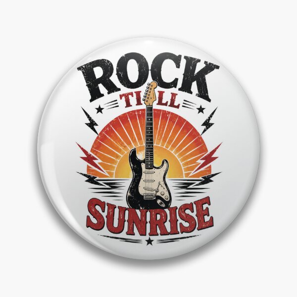 Item preview, Rock Till Sunrise T-Shirt | Vintage Guitar Rock and Roll Music Tee designed and sold by Danny's Tees.