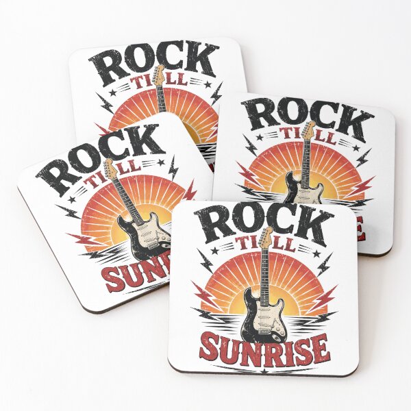 Item preview, Rock Till Sunrise T-Shirt | Vintage Guitar Rock and Roll Music Tee designed and sold by Danny's Tees.
