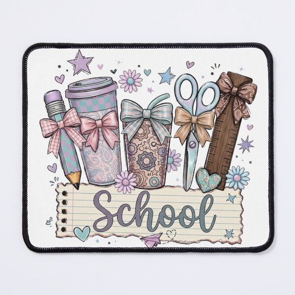 Item preview, Cute Pastel School Supplies with Bows | Kawaii Back to School Aesthetic Sticker designed and sold by TheDigitalArtisianHub.
