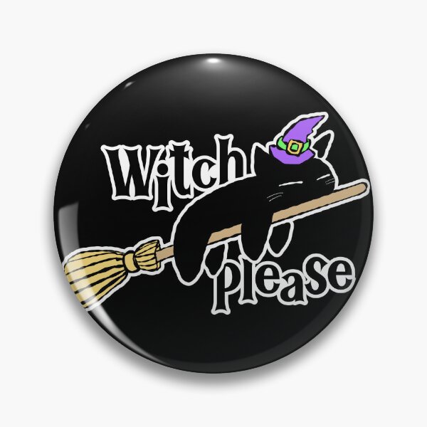 Item preview, Witch Please Funny Black Cat Broomstick Halloween designed and sold by MZS Studio.
