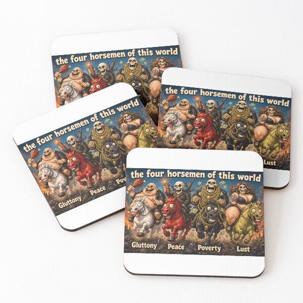 Item preview, The Four Horsemen of This World - Satirical Art designed and sold by Nela-&-Lena.