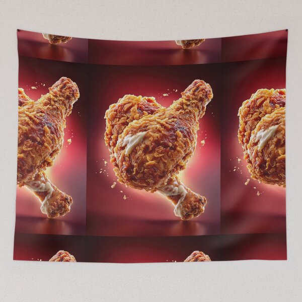 Item preview, Golden Crispy Fried Chicken Drumstick | Crunchy Food Art | Crispy Comfort Food Illustration designed and sold by Grafititee.