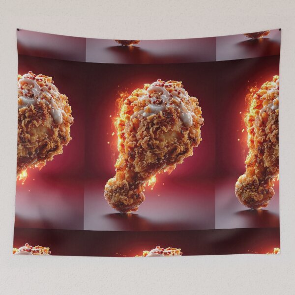 Item preview, Golden Crispy Fried Chicken Drumstick | Crunchy Food Art | Crispy Comfort Food Illustration designed and sold by Grafititee.