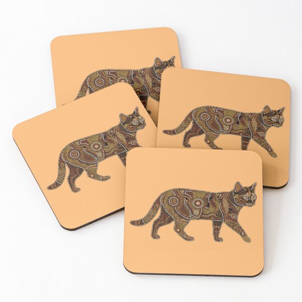 Item preview, Tortie cat in the style of Aboriginal art designed and sold by ParadoxParadox.