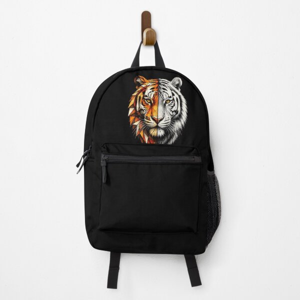 Item preview, Half Geometric Tiger White Tiger Portrait designed and sold by VeltrixaDesigns.
