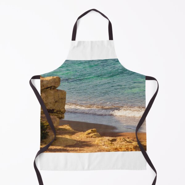 Item preview, Rocky Cliff and Turquoise Sea With Gentle Waves on a Sunny Sandy Beach Coastal Landscape designed and sold by Nmallia.