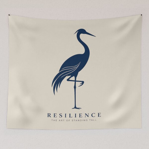 Item preview, Minimalist Crane Bird Resilience Line Art Wellness Logo Design designed and sold by Panom Suavichien.