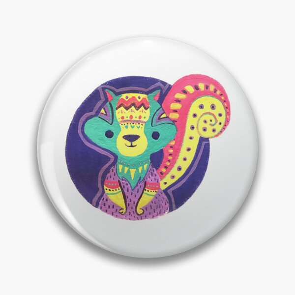 Item preview, Squirrel Cute Vibrant Tribal Squirrel Aztec Pattern Art designed and sold by KeyClothesline.
