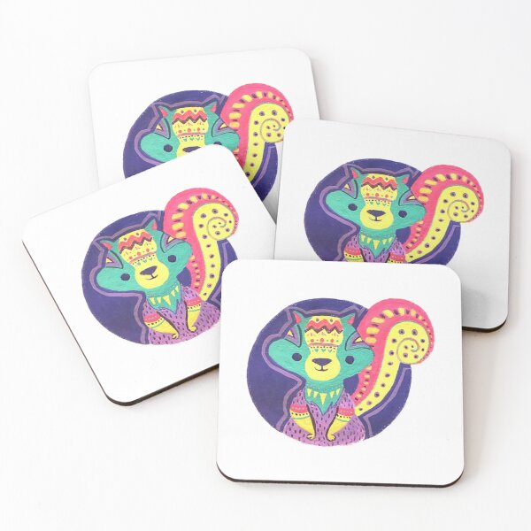 Item preview, Squirrel Cute Vibrant Tribal Squirrel Aztec Pattern Art designed and sold by KeyClothesline.