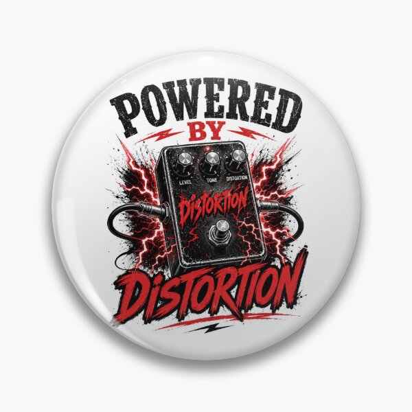 Item preview, Powered by Distortion T-Shirt | Guitar Pedal Rock Music Graphic Tee designed and sold by Danny's Tees.