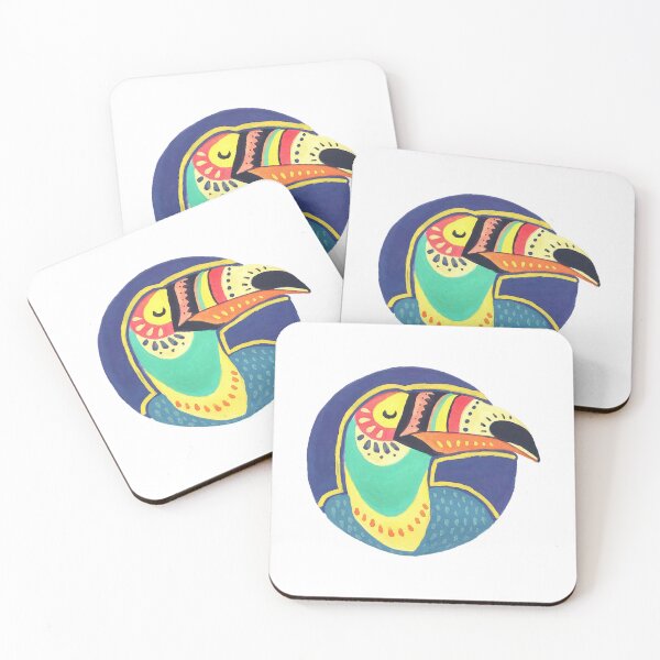 Item preview, Toucan Cute Vibrant Tropical Bird Tribal Collage Design designed and sold by KeyClothesline.