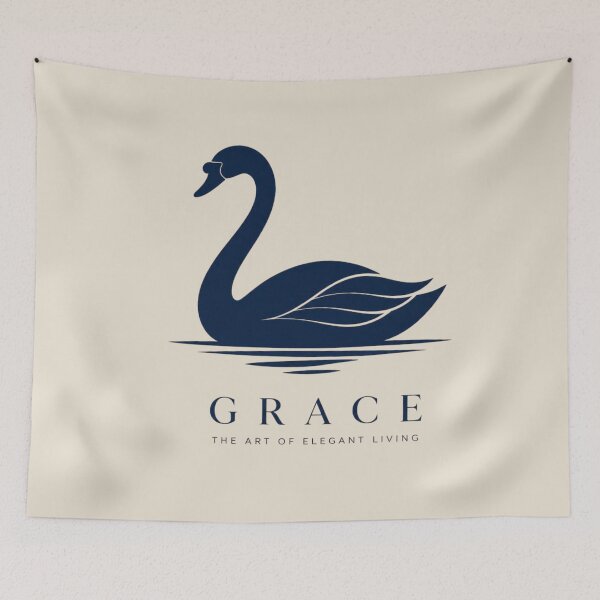 Item preview, Minimalist Swan Grace Line Art Wellness Logo Design designed and sold by Panom Suavichien.