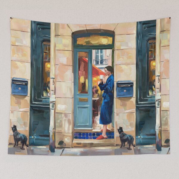 Item preview, Morning Pause: French Doorway Coffee Poster.  By Carraann. designed and sold by CARRAANN.